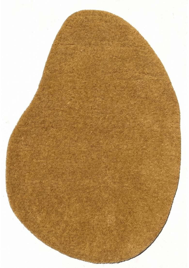 Saffron Rugs Hand Tufted Golden Caramel Solid Contemporary Scalloped Wool Area Rug - Indya