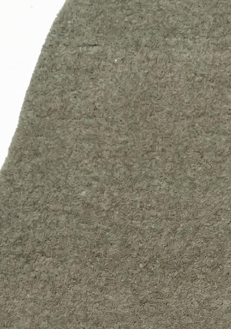 Saffron Rugs Hand Tufted Sage Grey Green Solid Contemporary Scalloped Wool Area Rug - Indya