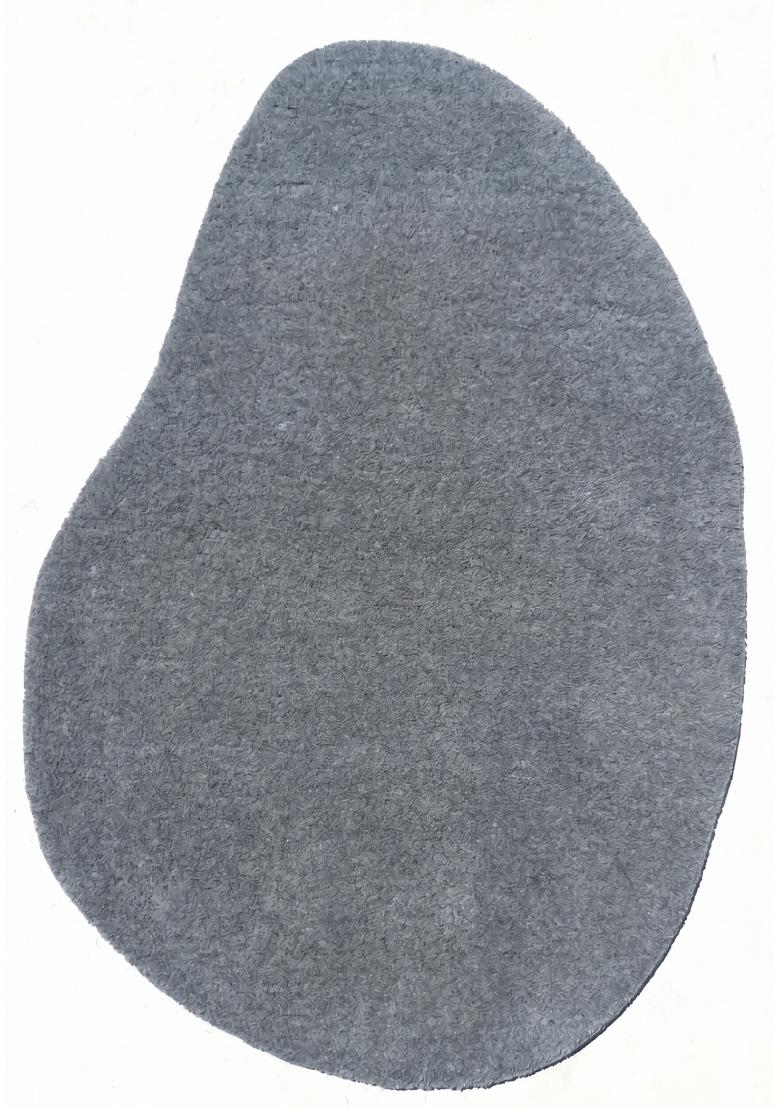 Saffron Rugs Hand Tufted Medium Grey Solid Contemporary Scalloped Wool Area Rug - Indya