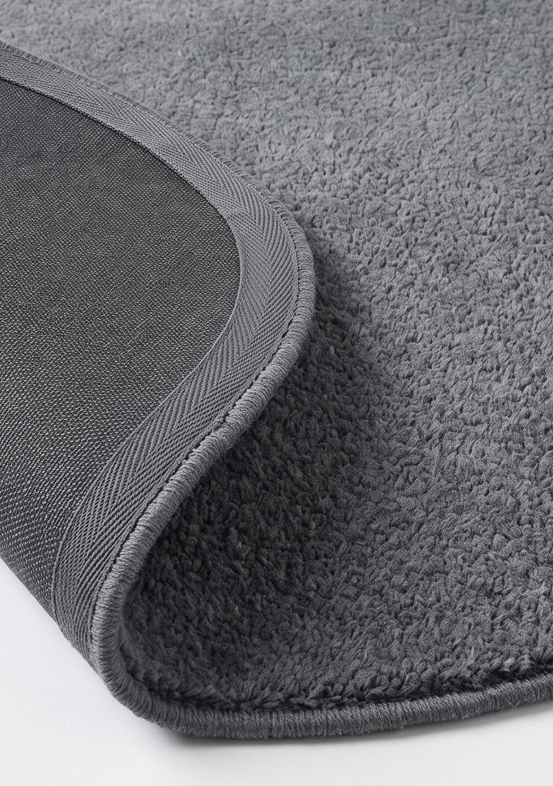 Saffron Rugs Hand Tufted Medium Grey Solid Contemporary Scalloped Wool Area Rug - Indya