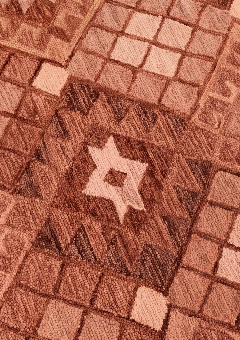 Saffron Rugs Hand Tufted Terracotta Geometric Bohemian Rectangular Wool Area Rug - Indya