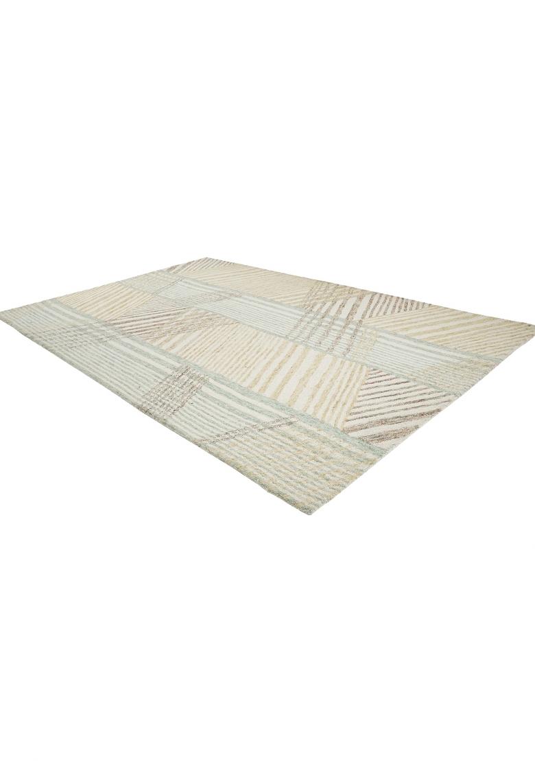 Saffron Rugs Hand Tufted Cream Beige Geometric Contemporary Rectangular Wool Area Rug - Indya