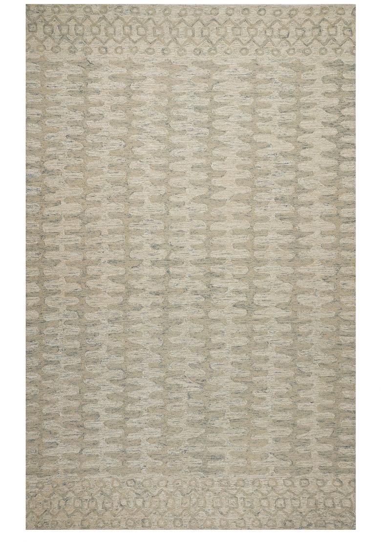 Saffron Rugs Hand Tufted Beige Grey Geometric Transitional Rectangular Wool Area Rug - Indya