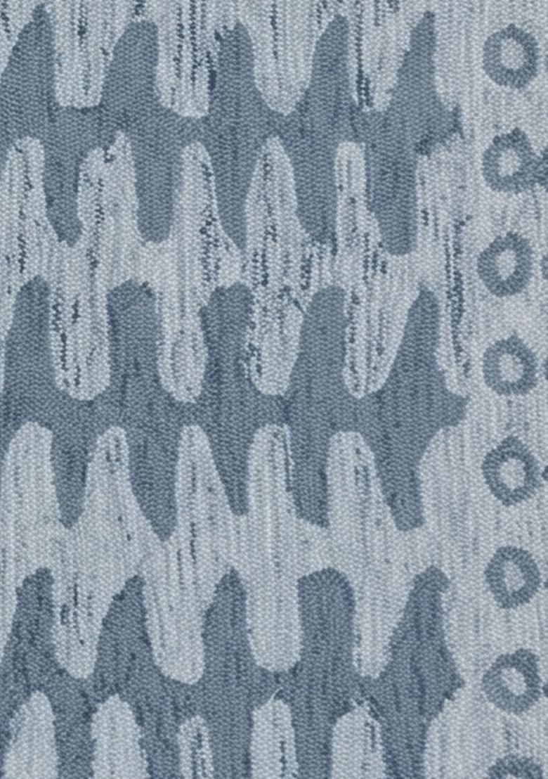 Saffron Rugs Hand Tufted Steel Blue Grey Geometric Transitional Rectangular Wool Area Rug - Indya