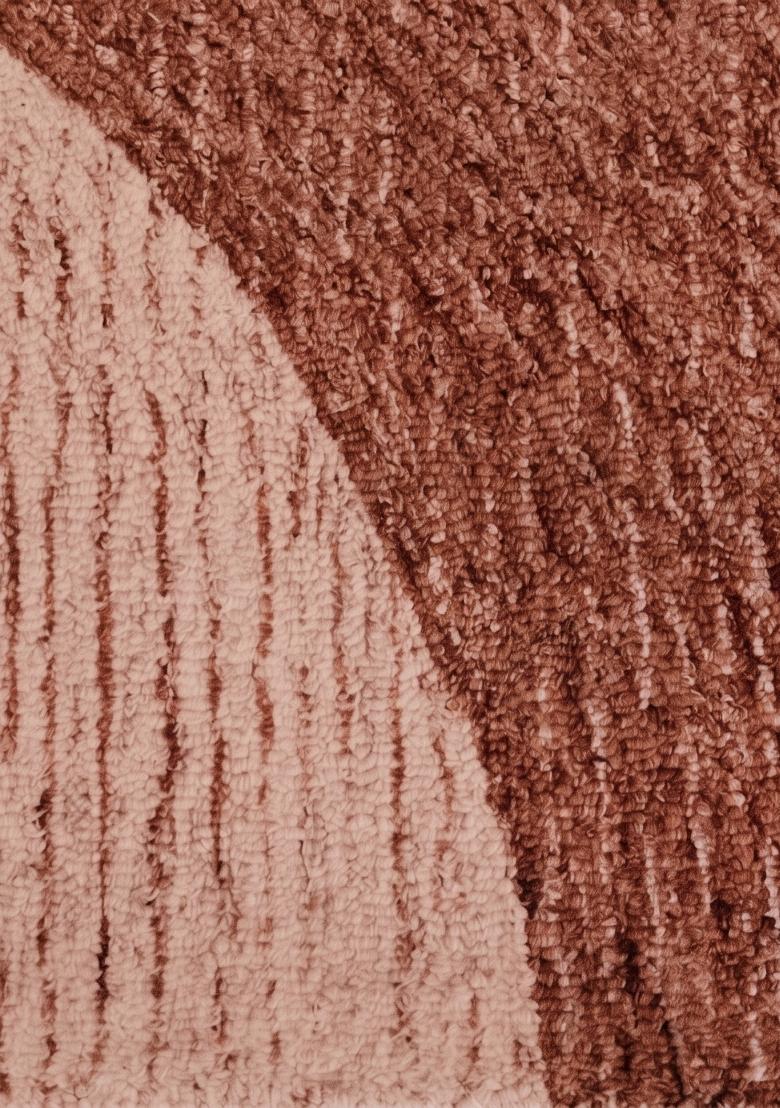 Saffron Rugs Hand Tufted Terracotta Brown Swirls Contemporary Rectangular Wool Area Rug - Indya