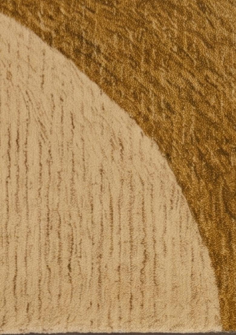 Saffron Rugs Hand Tufted Golden Brown Swirls Contemporary Rectangular Wool Area Rug - Indya