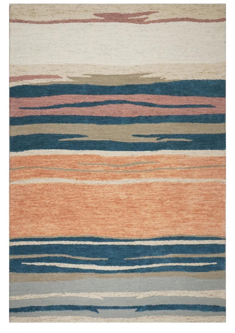 Saffron Rugs Hand Tufted Multicolor Striped Contemporary Rectangular Wool Area Rug - Indya