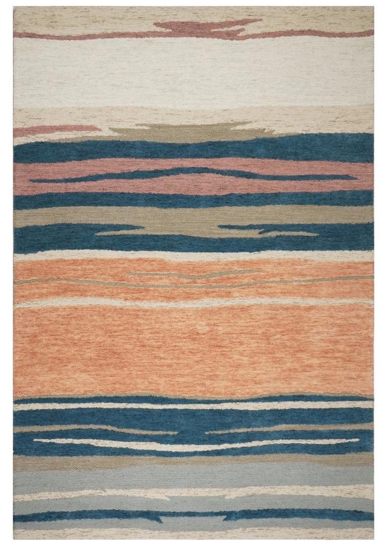 Saffron Rugs Hand Tufted Multicolor Striped Contemporary Rectangular Wool Area Rug - Indya