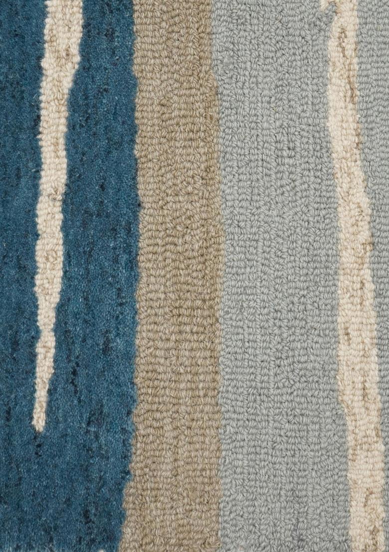 Saffron Rugs Hand Tufted Multicolor Striped Contemporary Rectangular Wool Area Rug - Indya