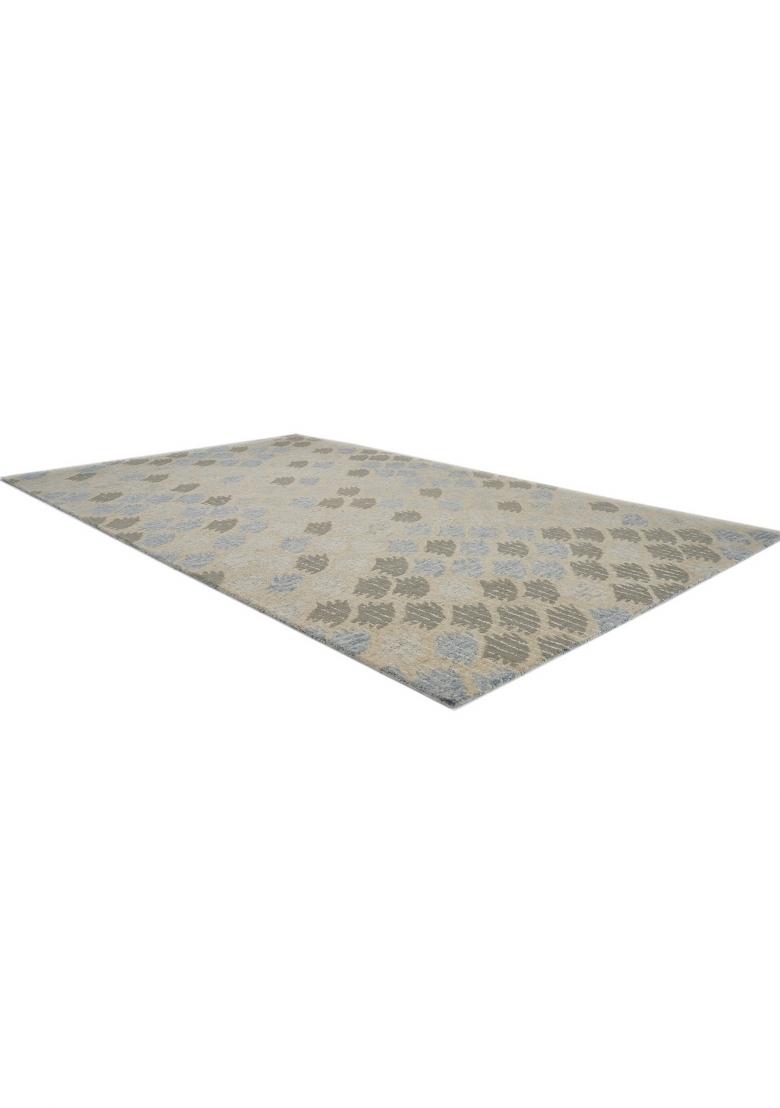 Saffron Rugs Hand Tufted Beige Geometric Transitional Rectangular Wool Area Rug - Indya