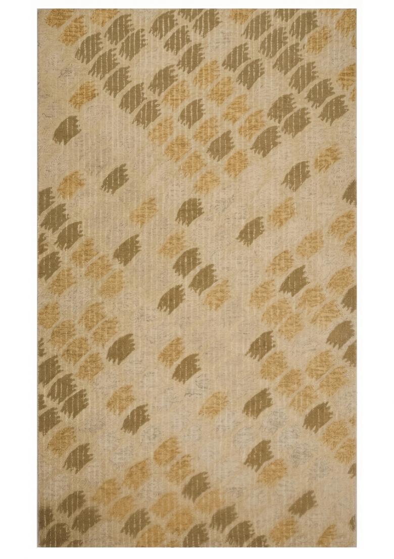 Saffron Rugs Hand Tufted Beige Gold Geometric Transitional Rectangular Wool Area Rug - Indya