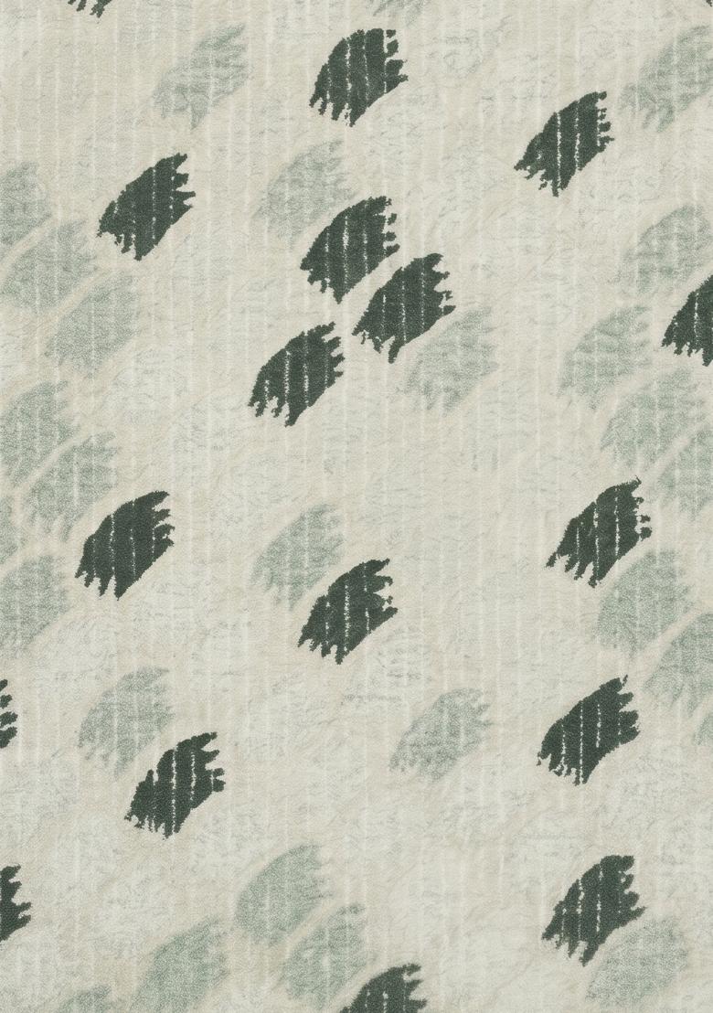 Saffron Rugs Hand Tufted Ivory Dark Green Geometric Transitional Rectangular Wool Area Rug - Indya
