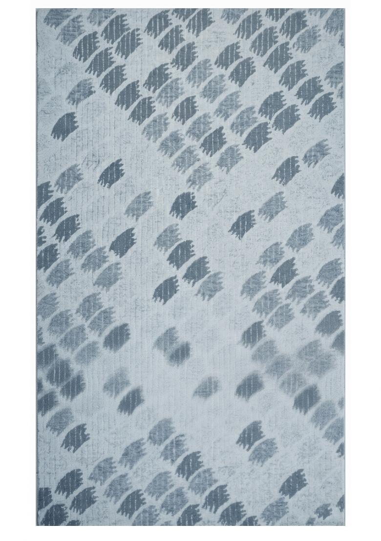 Saffron Rugs Hand Tufted Light Blue Grey Geometric Transitional Rectangular Wool Area Rug - Indya