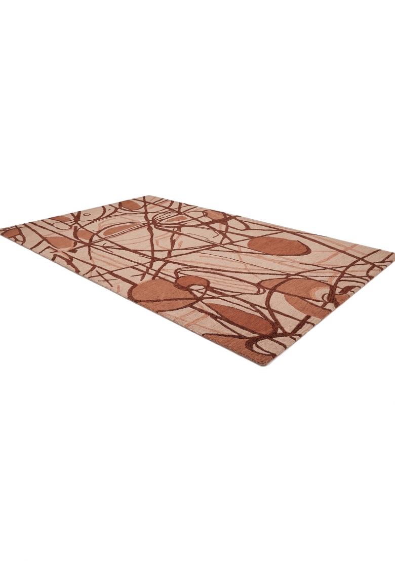 Saffron Rugs Hand Tufted Blush Pink Swirls Contemporary Rectangular Wool Area Rug - Indya