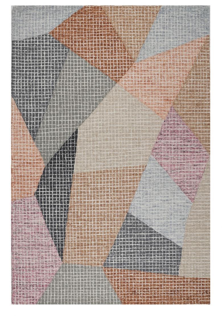 Saffron Rugs Hand Tufted Multicolor Geometric Contemporary Rectangular Wool Area Rug - Indya