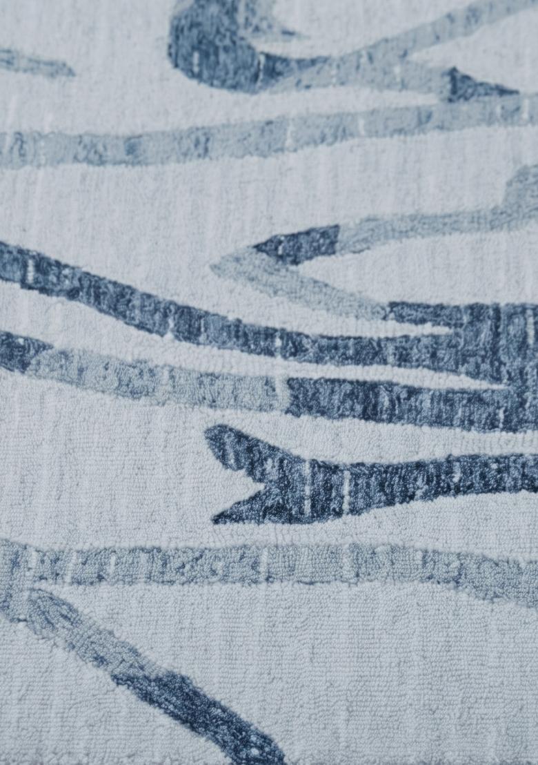 Saffron Rugs Hand Tufted Light Blue Grey Swirls Contemporary Rectangular Wool Area Rug - Indya