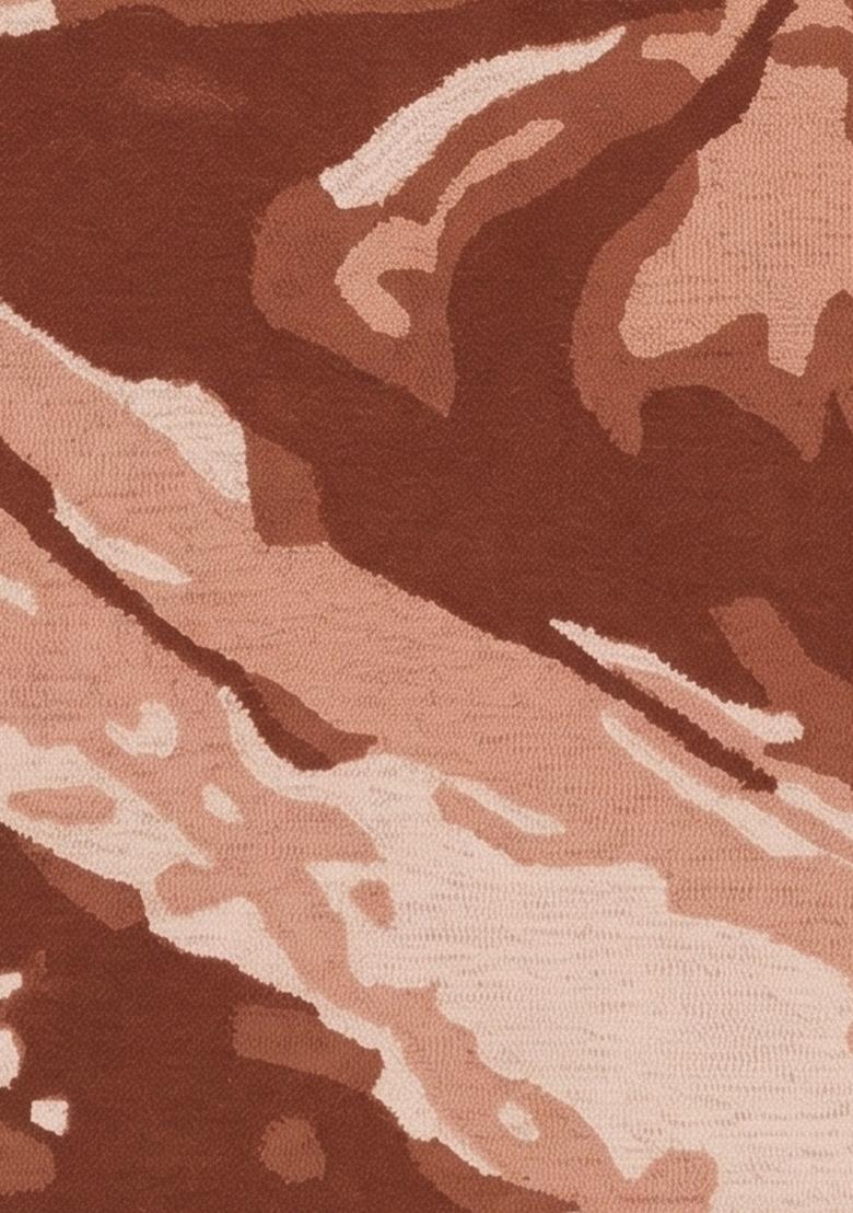 Saffron Rugs Hand Tufted Terracotta Brown Marble Contemporary Rectangular Wool Area Rug - Indya