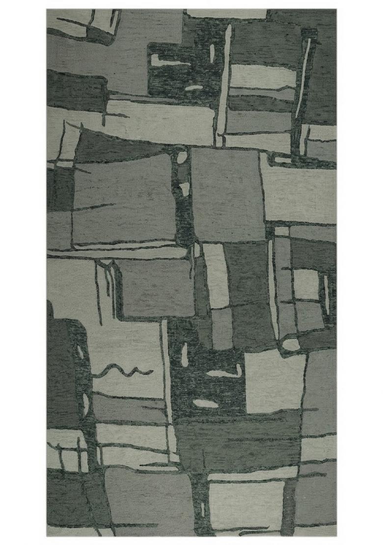 Saffron Rugs Hand Tufted Grey Green Geometric Contemporary Rectangular Wool Area Rug - Indya