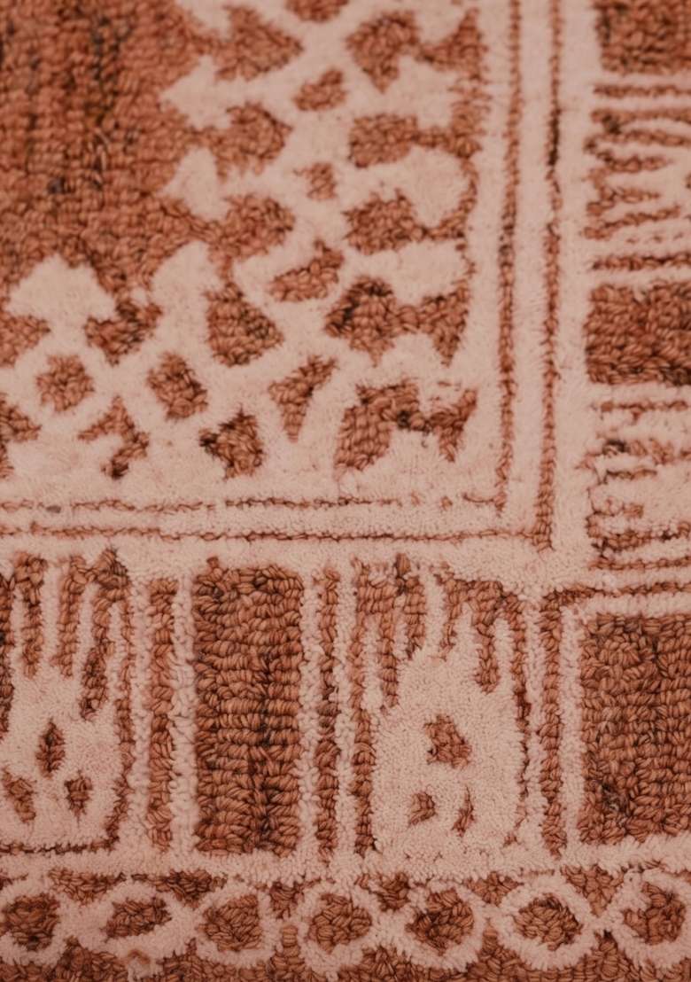 Saffron Rugs Hand-Tufted 100% Wool Area Rug | Terracotta Brown Rectangular Rug | Cotton Backing | Bohemian Geometric Carpet for Living Room - Indya