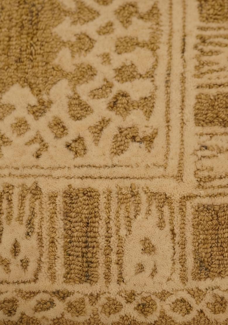 Saffron Rugs Hand Tufted Golden Yellow Geometric Bohemian Rectangular Wool Area Rug - Indya