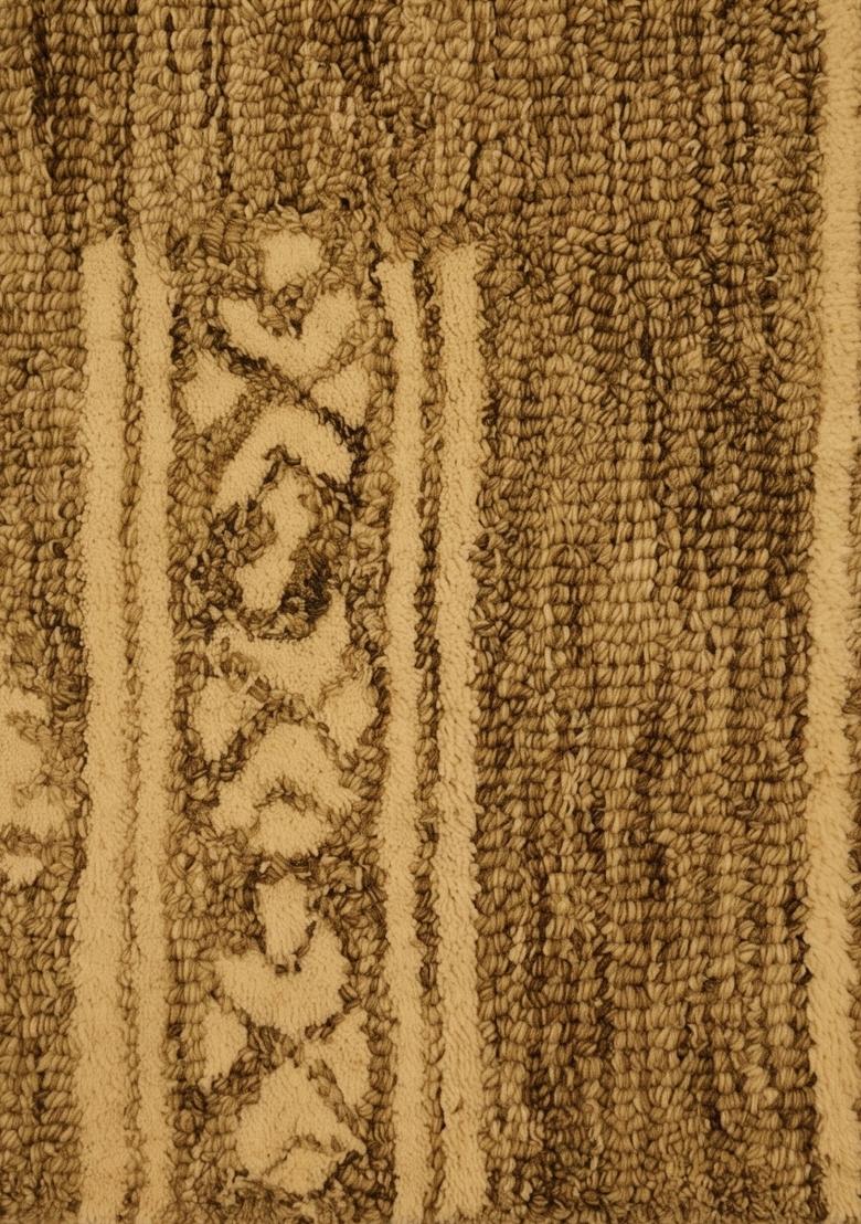 Saffron Rugs Hand Tufted Golden Mustard Geometric Bohemian Rectangular Wool Area Rug - Indya