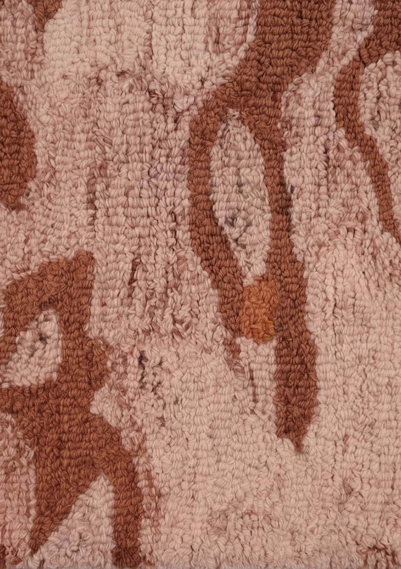 Saffron Rugs Hand Tufted Terracotta Beige Marble Contemporary Rectangular Wool Area Rug - Indya