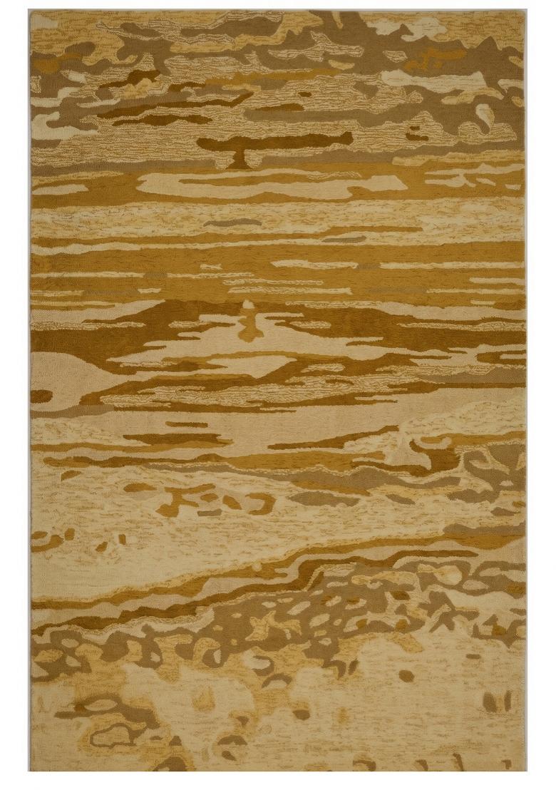 Saffron Rugs Hand Tufted Golden Yellow Marble Contemporary Rectangular Wool Area Rug - Indya