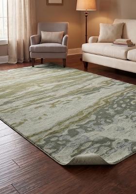 Saffron Rugs Hand Tufted Sage Green Marble Contemporary Rectangular Wool Area Rug