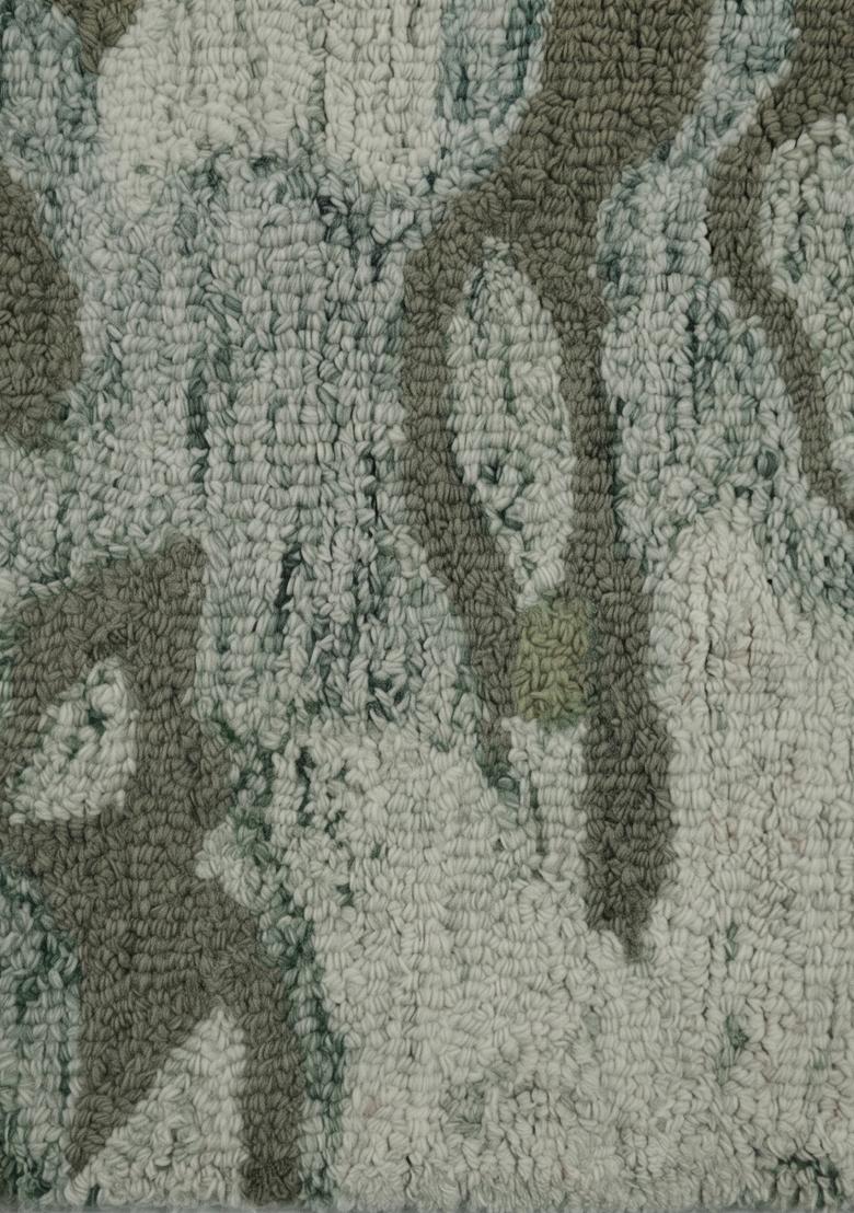 Saffron Rugs Hand Tufted Sage Green Marble Contemporary Rectangular Wool Area Rug - Indya