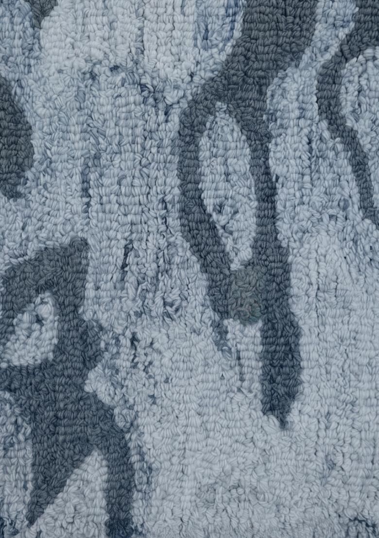 Saffron Rugs Hand Tufted Steel Blue Grey Marble Contemporary Rectangular Wool Area Rug - Indya