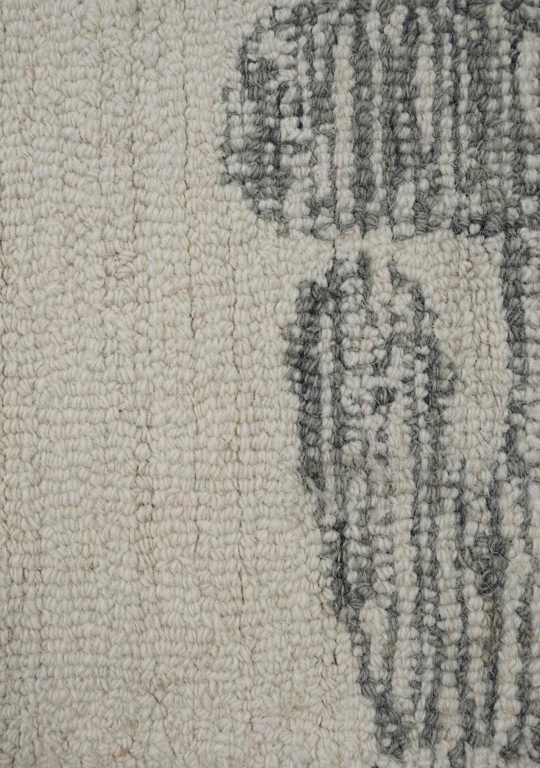 Saffron Rugs Hand Tufted Cream Blue Geometric Contemporary Rectangular Wool Area Rug - Indya