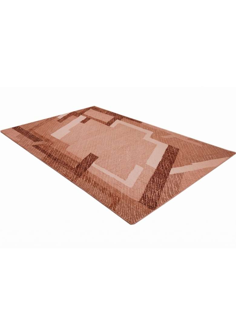 Saffron Rugs Hand-Tufted 100% Wool Area Rug | Terracotta Rectangular Rug | Cotton Backing | Contemporary Geometric Carpet for Living Room - Indya