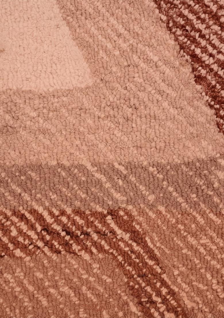 Saffron Rugs Hand Tufted Terracotta Geometric Contemporary Rectangular Wool Area Rug - Indya