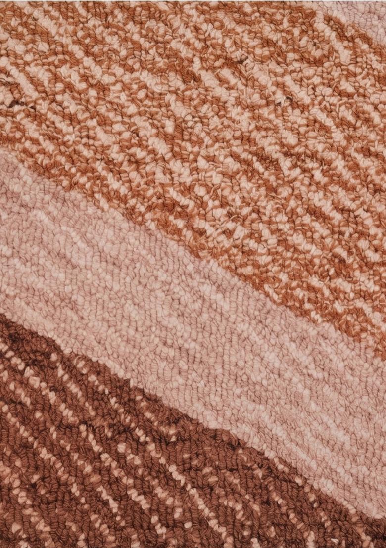 Saffron Rugs Hand Tufted Terracotta Geometric Contemporary Rectangular Wool Area Rug - Indya