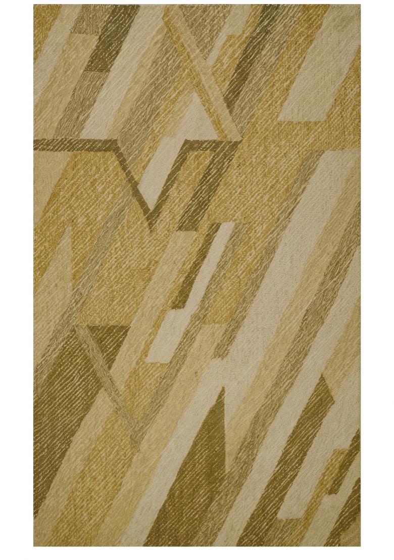 Saffron Rugs Hand Tufted Golden Yellow Geometric Contemporary Rectangular Wool Area Rug - Indya