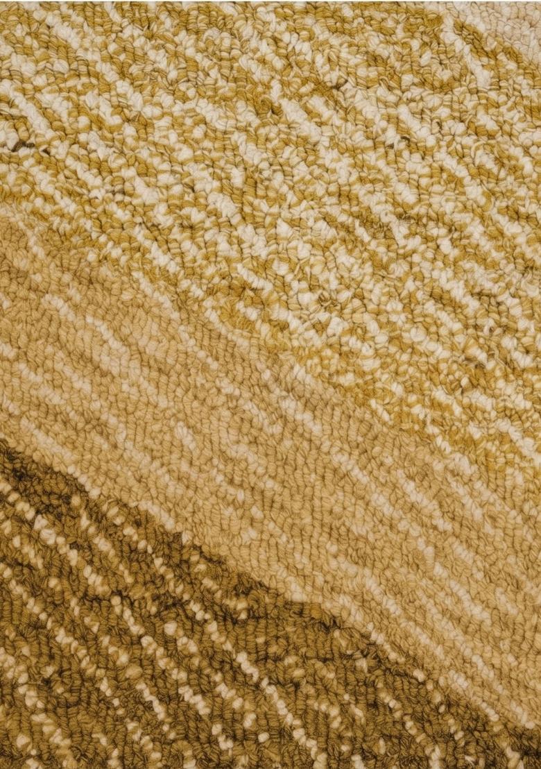 Saffron Rugs Hand Tufted Golden Yellow Geometric Contemporary Rectangular Wool Area Rug - Indya