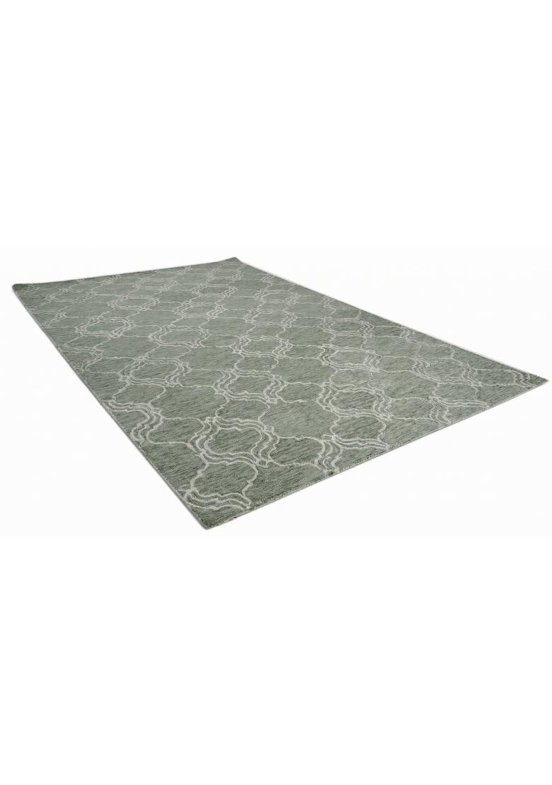 Saffron Rugs Hand Tufted Sage Green 2 Trellis Moroccan Rectangular Wool Area Rug - Indya