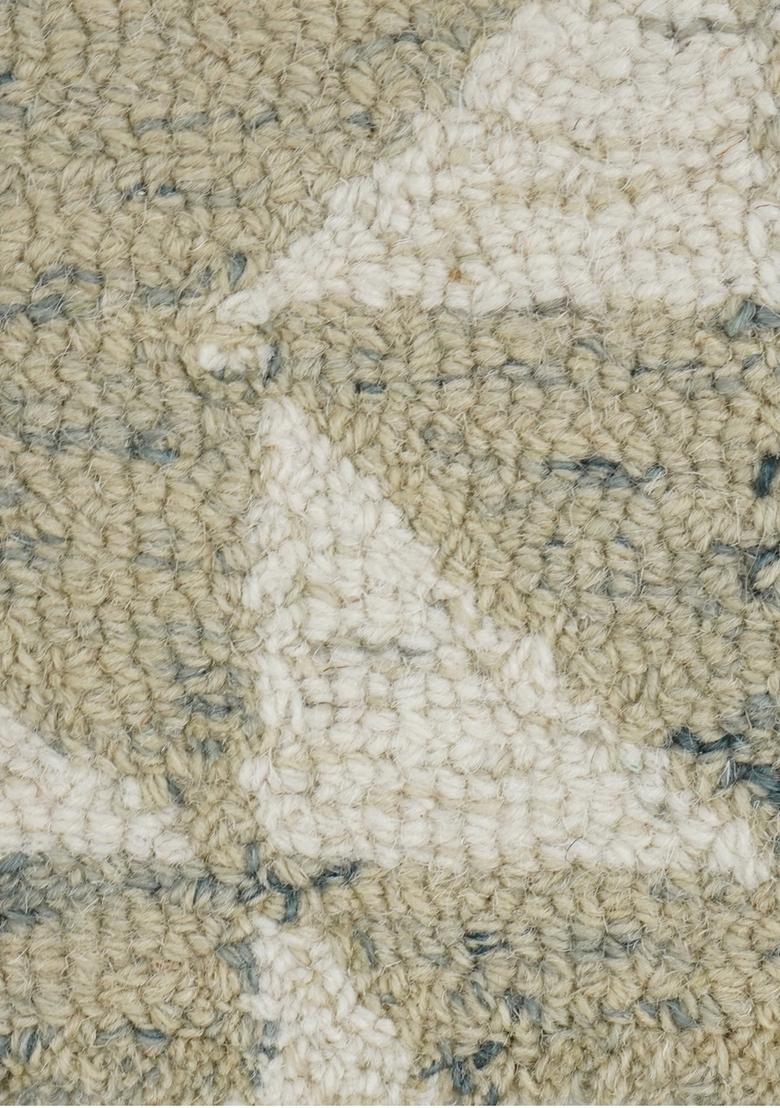 Saffron Rugs Hand Tufted Grey Sage Geometric Contemporary Rectangular Wool Area Rug - Indya