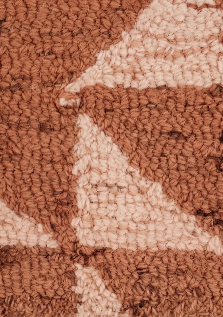 Saffron Rugs Hand Tufted Terracotta Brown Geometric Contemporary Rectangular Wool Area Rug - Indya