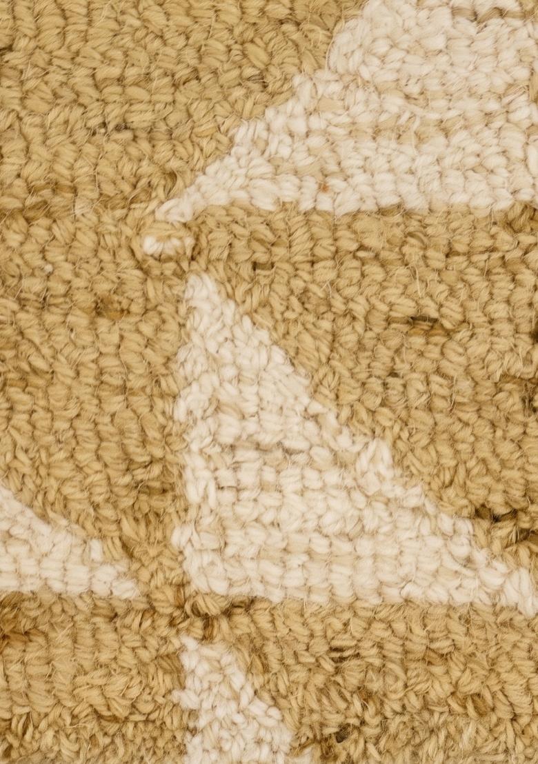 Saffron Rugs Hand Tufted Golden Yellow Geometric Contemporary Rectangular Wool Area Rug - Indya