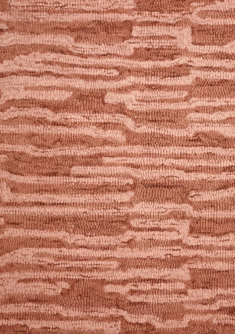 Saffron Rugs Hand Tufted Terracotta Striped Contemporary Rectangular Wool Area Rug - Indya