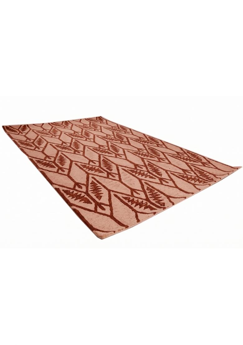 Saffron Rugs Hand Tufted Blush Pink Trellis Transitional Rectangular Wool Area Rug - Indya