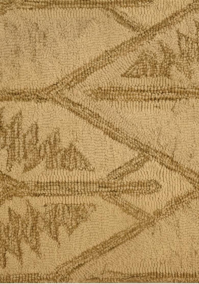 Saffron Rugs Hand Tufted Golden Beige Trellis Transitional Rectangular Wool Area Rug - Indya