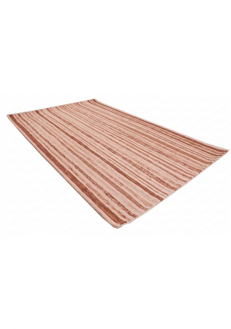 Saffron Rugs Hand Tufted Terracotta Beige Striped Coastal Rectangular Wool Area Rug - Indya
