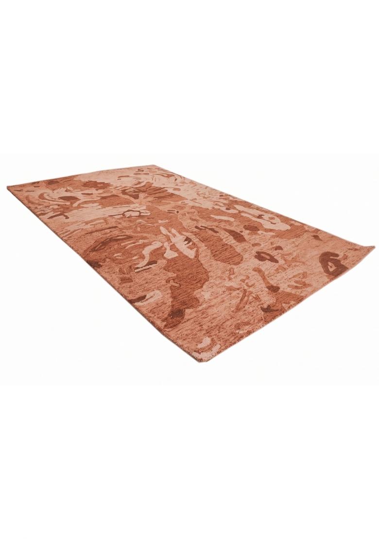 Saffron Rugs Hand Tufted Terracotta Pink Swirls Contemporary Rectangular Wool Area Rug - Indya