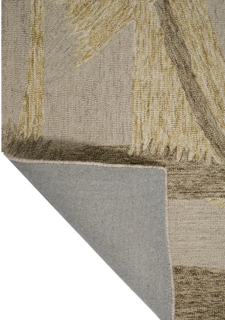 Saffron Rugs Hand Tufted Beige Gold Brown Geometric Contemporary Rectangular Wool Area Rug - Indya