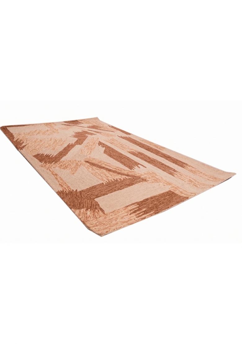 Saffron Rugs Hand Tufted Peach Geometric Contemporary Rectangular Wool Area Rug - Indya
