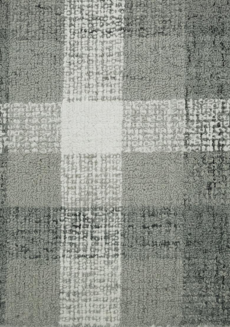 Saffron Rugs Hand Tufted Sage Green Plaid Farmhouse Rectangular Wool Area Rug - Indya