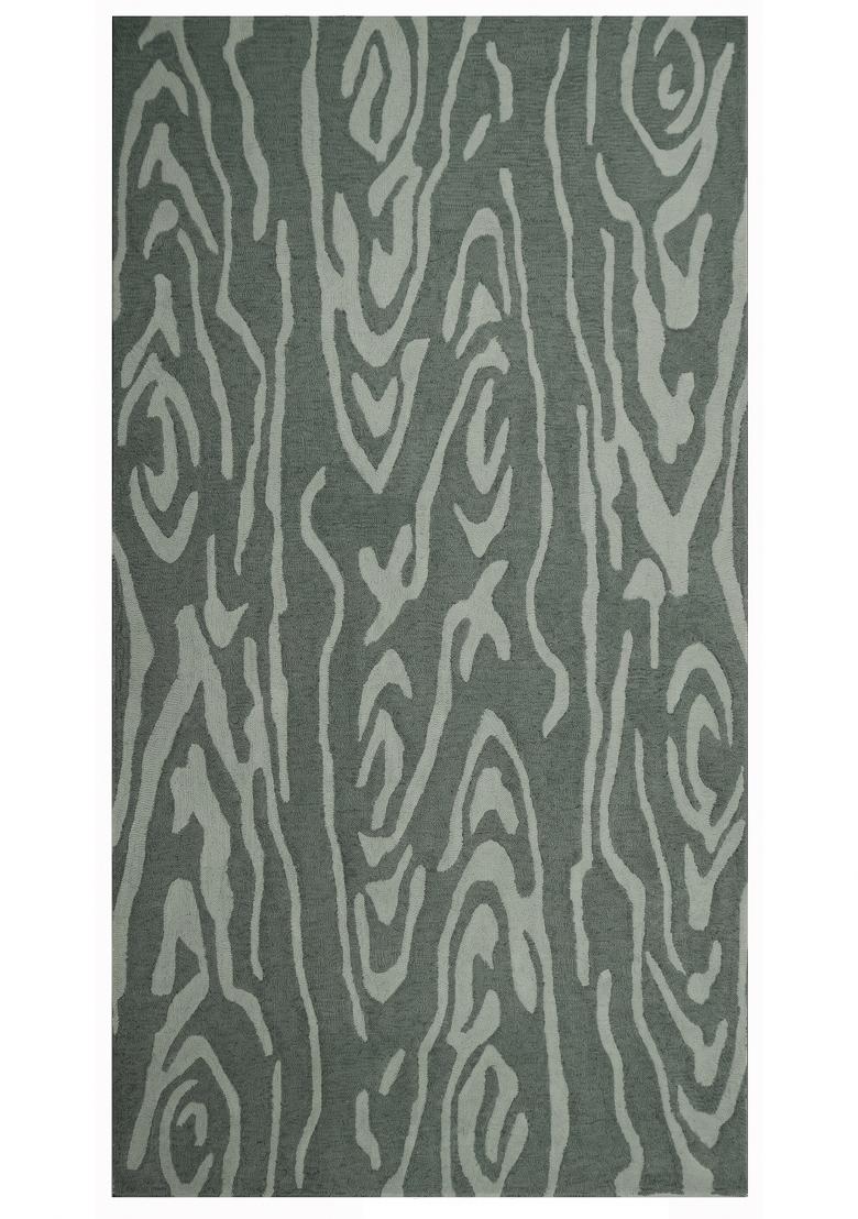 Saffron Rugs Hand Tufted Sage Green Swirls Contemporary Rectangular Wool Area Rug - Indya