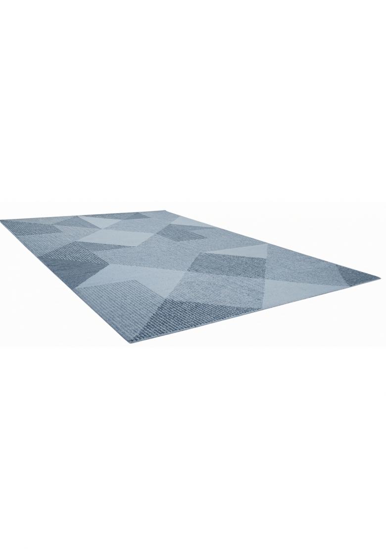 Saffron Rugs Hand Tufted Steel Blue Grey Geometric Contemporary Rectangular Wool Area Rug - Indya